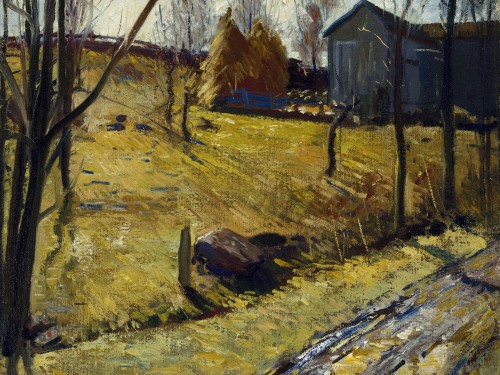 Haystacks and Barn