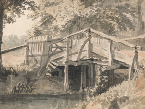 Stream and Wooden Bridge