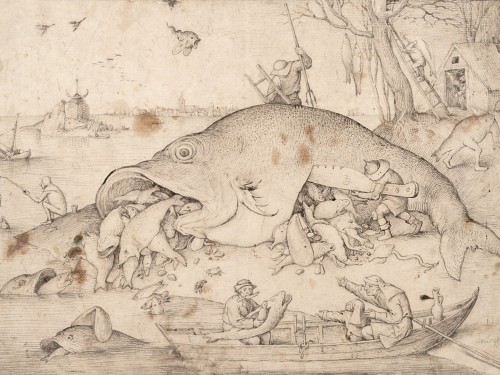 Большая рыба кушает маленькую рыбу, 1556