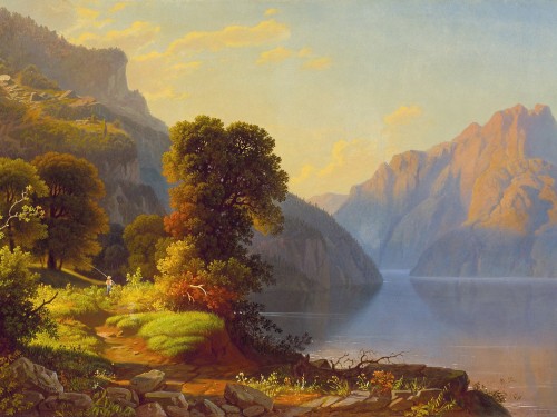 A View of a Lake in the Mountains