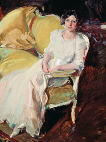Clotilde seated on the Sofa