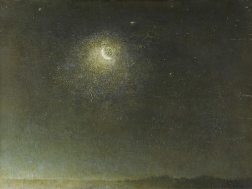 Luna mancante avanti ll'alba