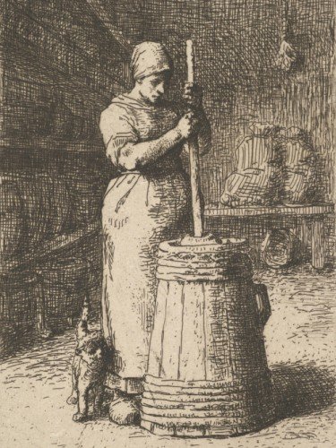 Woman Churning Butter