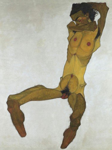 Seated Male Nude. Self-Portrait