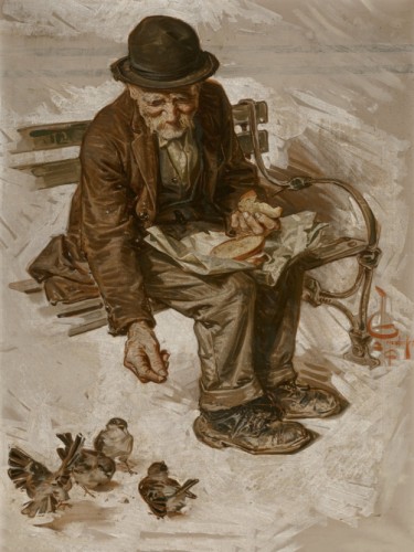 Tramp Feeding the Birds