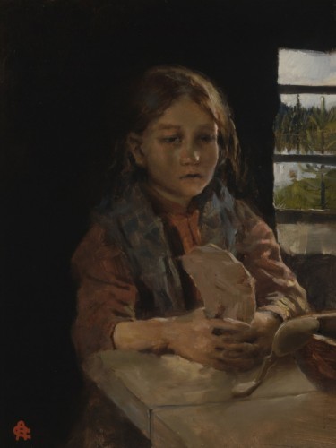 Girl Singing the Bark Bread Song, 1890