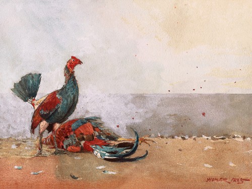The Cock Fight, 1885