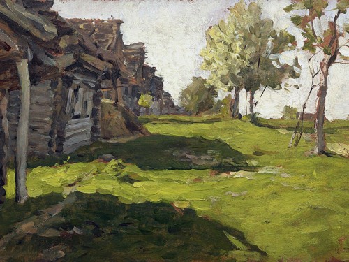 Sunlit Day. A Small Village, 1898