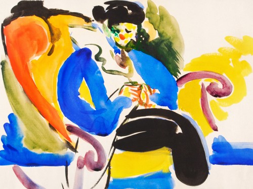 Calligraphic Woman on Chair