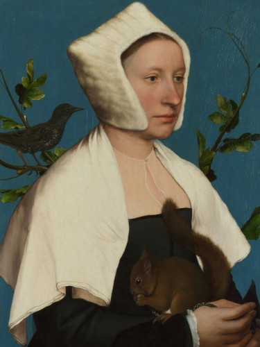 A Lady with a Squirrel and a Starling