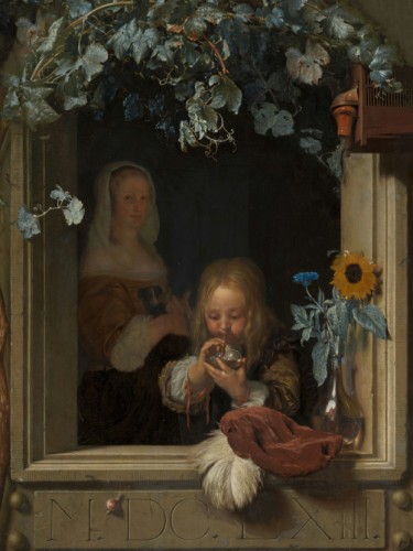 A Boy Blowing Bubbles