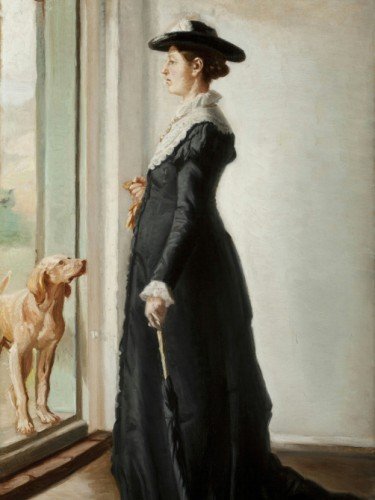 Anna Ancher standing in the doorway