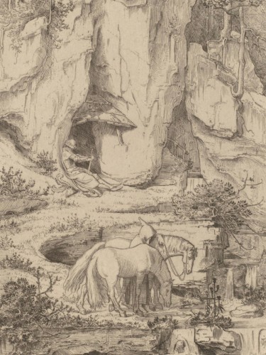 A Monk Leading Horses to Water