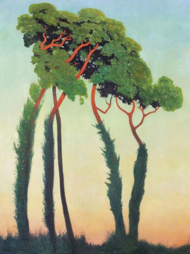 Paysage avec arbres
