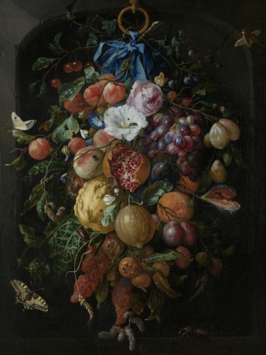 Festoen van vruchten en bloemen