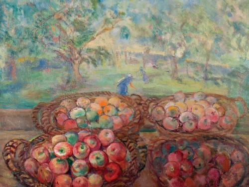 Корзины с яблоками