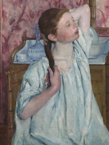 Girl Arranging Her Hair