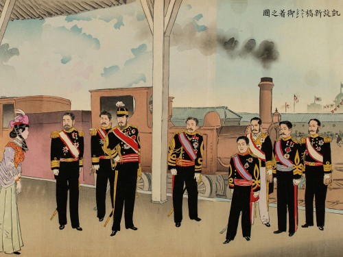 Arrival of the Imperial Prince at Shimbashi Station
