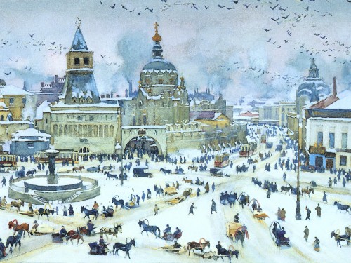 Лубянская площадь зимой, 1905