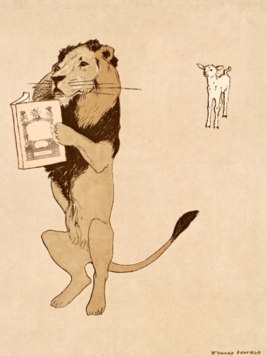 Lion and a book