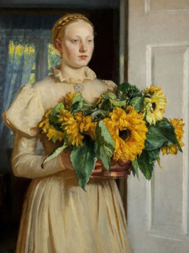 Girl with Sunflowers