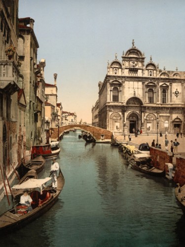 Before St. Mark's and public hospital, Venice, Italy