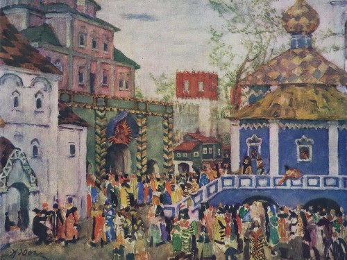 Stage design for Mussorgsky's opera Boris Godunov