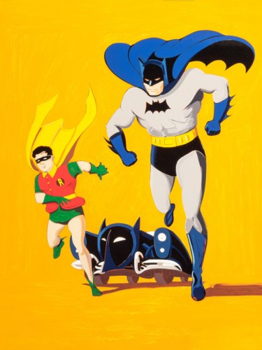 Batman, Robin and Batmobile