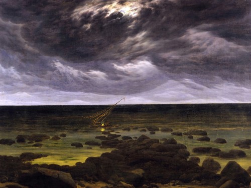 Sea coast at moonlight