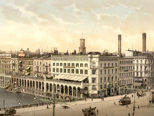 Alster Arcade and Hotel St. Petersburg, Hamburg, Germany