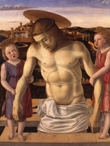 Cristo morto sorretto da due angeli