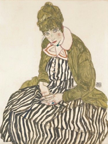 Edith with Striped Dress, Sitting