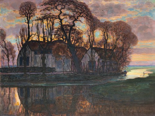 Farm Near Duivendrecht, in the Evening