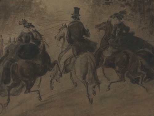 Cavalier and Two Ladies on Horseback
