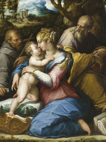 Holy Family with Saint Francis in a Landscape