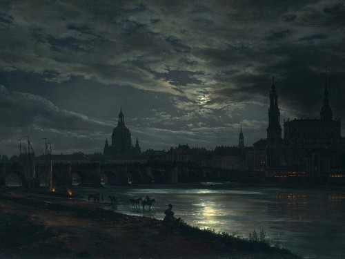 View of Dresden by Moonlight