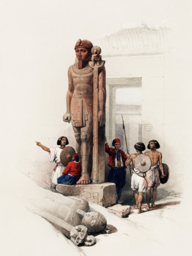 Colossus in front of Temple